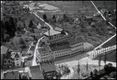 Auf dem ehemaligen Bahnhofgelnde (unten) hat eine Grtnerei, so scheint es, den Platz eingenommen. Aufnahme durch Walter Mittelholzer am 15. Mai 1925.